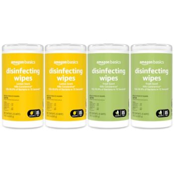 Amazon Basics Lemon Scent Cleaning Wipes, 340 Count
