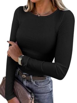ANRABESS Women's Slim Fit Long Sleeve Tee