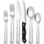 EUIRIO 48-Piece Hammered Stainless Steel Set