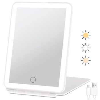 FUNTOUCH Rechargeable LED Travel Makeup Mirror