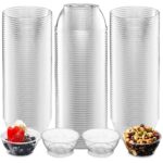 JoyServe Clear Mini Plastic Dessert Bowls - 100 Pack