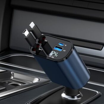 Retractable 4-in-1 Fast Car Charger