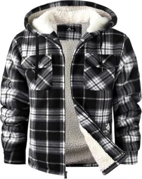 SCODI Men's Fleece Flannel Shirt Jacket