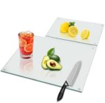Tempered Glass Cutting Board with Rubber Feet