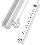 20Ft Power Strip Surge Protector with USB