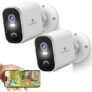 2 Pack 2K Wireless Outdoor Security Cameras
