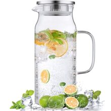 2L Glass Pitcher with Lid and Spout