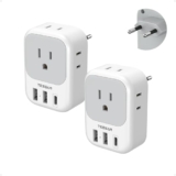 2 Pack USB C European Travel Adapter