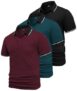 3 Pack Mens Moisture Wicking Polo Shirts