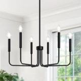 6-Light Black Farmhouse Chandelier