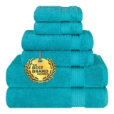 6-Piece Aqua Blue Cotton Towel Set