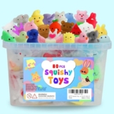 80Pcs Kids Party Favors Squishy Toy Set