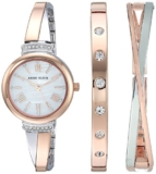 Anne Klein Women’s Crystal Bangle Watch Set