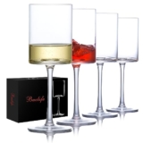 BACLIFE Set of 4 Square Wine Glasses