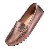 Rose Gold Womens Leather Loafers