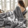 Bedsure Frost Gray Fleece Blanket 60×80 Inches