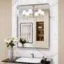 Brushed Nickel Rounded Rectangle Bathroom Mirror