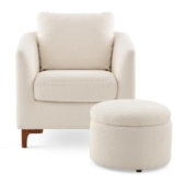 Sherpa Accent Chair & Ottoman Set