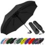 Compact Windproof Travel Umbrella – Black