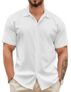 COOFANDY Men’s White Linen Button-Up Shirt