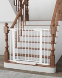 Cumbor 29.7-40.6″ Self-Closing Baby and Pet Gate for Stairs and Doorways