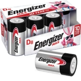 Energizer D Cell Alkaline Batteries, 8 Count