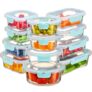24-Piece Leak Proof Glass Containers