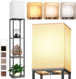Floor Lamp with Shelves and LED Bulb