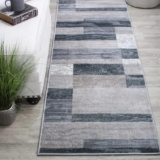Geometric Indoor Runner Rug, 2′ 7″ x 10′