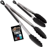 Gorilla Grip Heat Resistant Kitchen Tongs Set