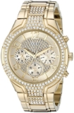 GUESS Womens Gold Tone Crystal Watch