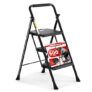 HBTower Folding Step Ladder with Handrail