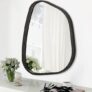 Asymmetrical Wood Frame Wall Mirror