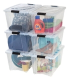IRIS USA 54 Qt Stackable Storage Bins, 6 Pack