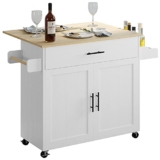 IRONCK Rolling Kitchen Island with Drop Leaf