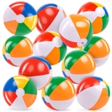 JOYIN 12 Pack Rainbow Beach Balls