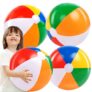JOYIN 4-Pack Large Rainbow Beach Balls