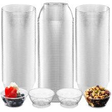 Clear Mini Plastic Dessert Bowls – 100 Pack