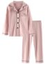 Kids Gray Pink Cotton Pajamas Set