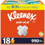 Kleenex Anti-Viral Facial Tissues 3-Ply 18 Boxes 990 Total Tissues