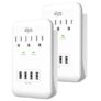 KMC 3-Outlet Wall Surge Protector with USB 2-Pack
