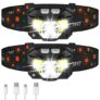 LHKNL 2 Pack Rechargeable LED Headlamps