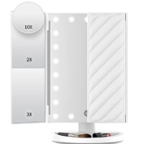 Lighted Makeup Mirror with 2X 3X 10X Magnification and LED Lights