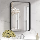 LOAAO Black Metal Bathroom Mirror 22×30
