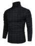 Men’s Turtleneck Slim Fit Plaid Sweater