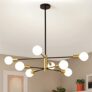 Mid Century Black and Gold Sputnik Chandelier