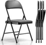 Nazhura 4 Pack Folding Chairs with Cushions