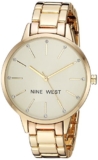 Nine West Gold-Tone Crystal Bracelet Watch