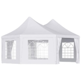 Outsunny 22×16 ft Party Tent with Sidewalls and Windows, White