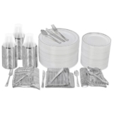 600 Piece Elegant Disposable Dinnerware Set